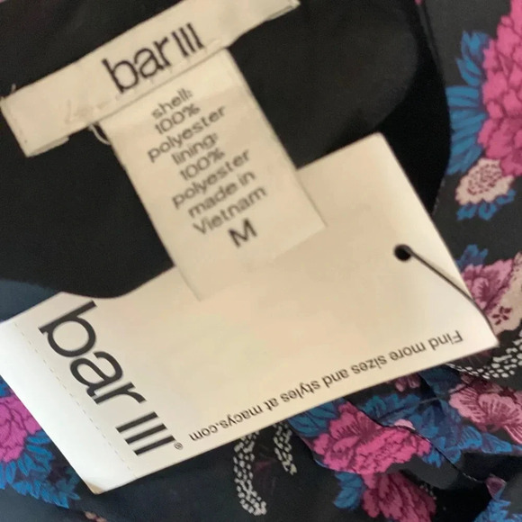 BAR III NWT Black Floral Print Cold Shoulder Top - Picture 7 of 12